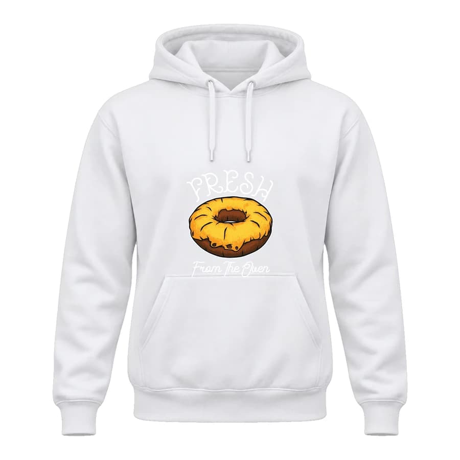 Hoodie — Pause gourmande · Petit plaisir — الأمام — أبيض